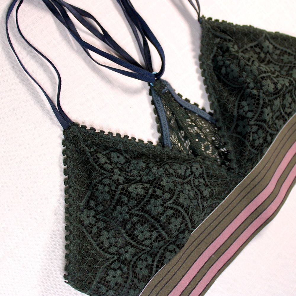 Green/Pink lace bra
